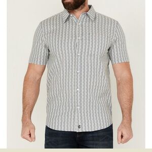 CODY JAMES MEN'S FALLING DIAMOND STRIPED SHORT SLEEVE STRETCH WESTERN SHIRT